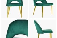 Velvet dining chairs gold base