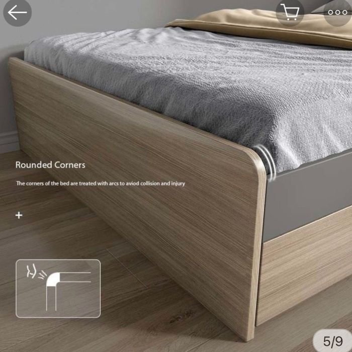Minimalist bed frame with underbed storage